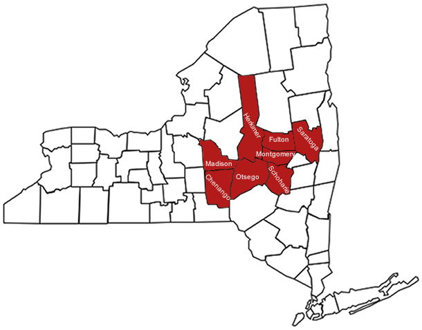 Central New York Diary and Field Crops Team County Map
